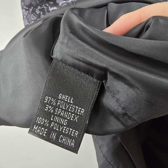 Adrianna Papell Old Hollywood Glamor Lace Print Sleeveless Ruched Sheath Dress 6 - Picture 11 of 13